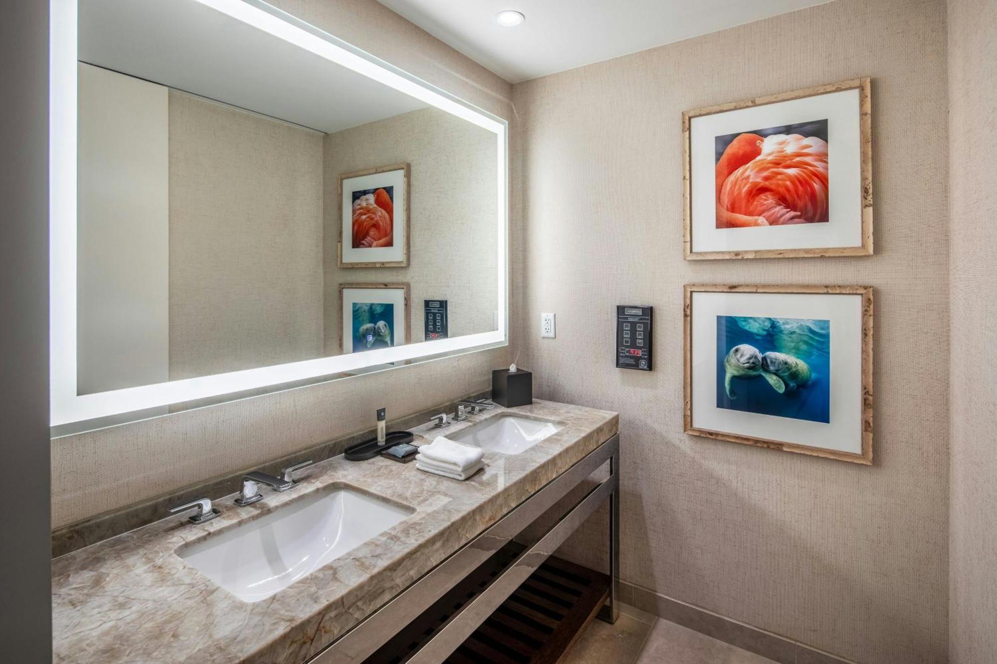 Two Queen Beds Water Park View Gulf Coast Tower or Mobility Accessible Roll Shower
