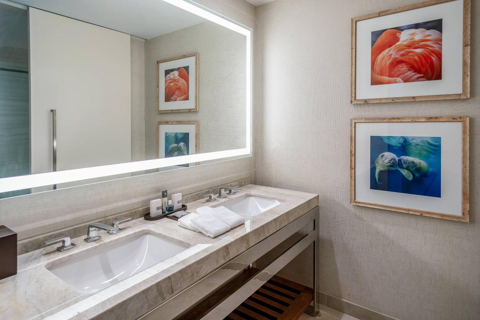 Two Queen Beds Water Park View Gulf Coast Tower or Mobility Accessible Roll Shower